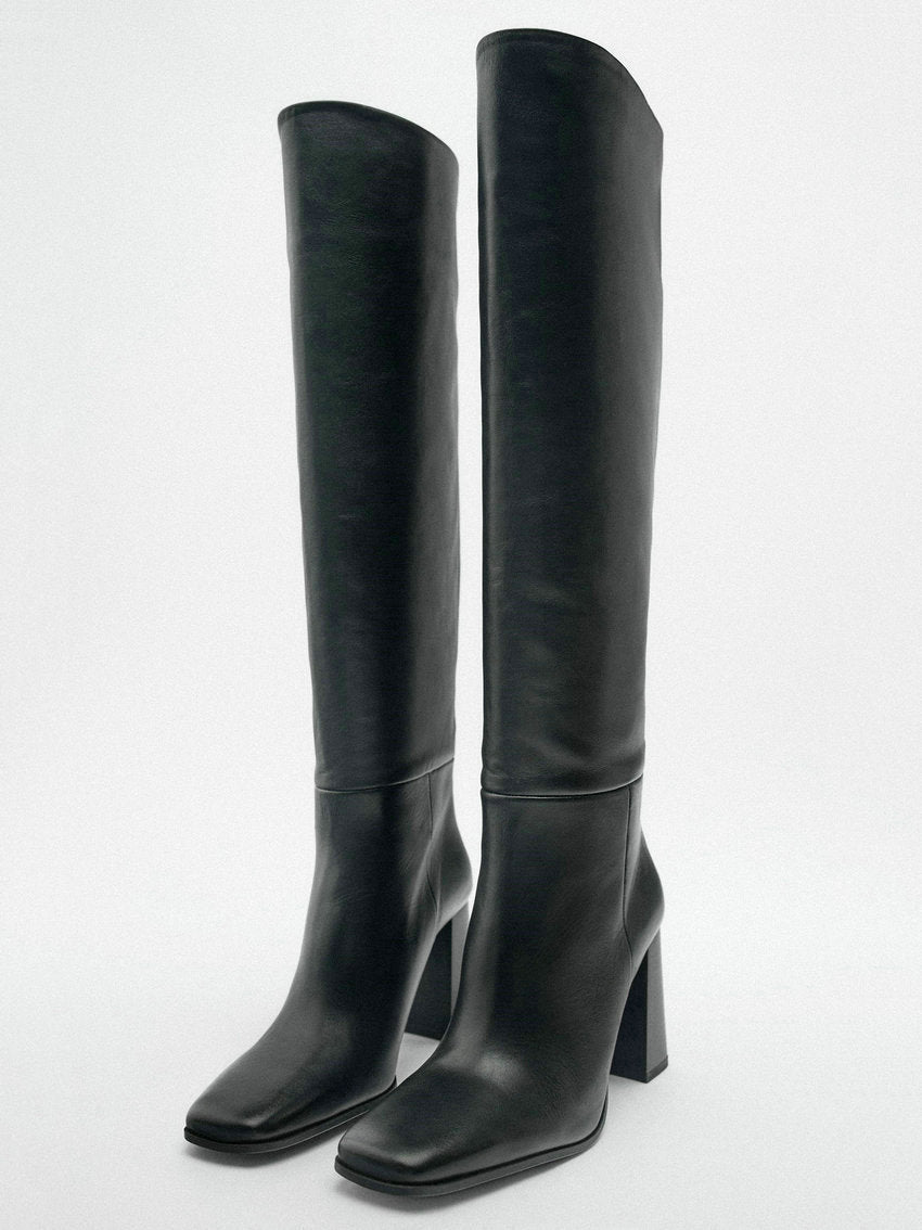 Knee High Square Boots