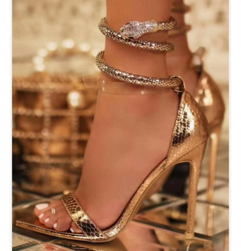 Ankle Strap Crystal Sandals
