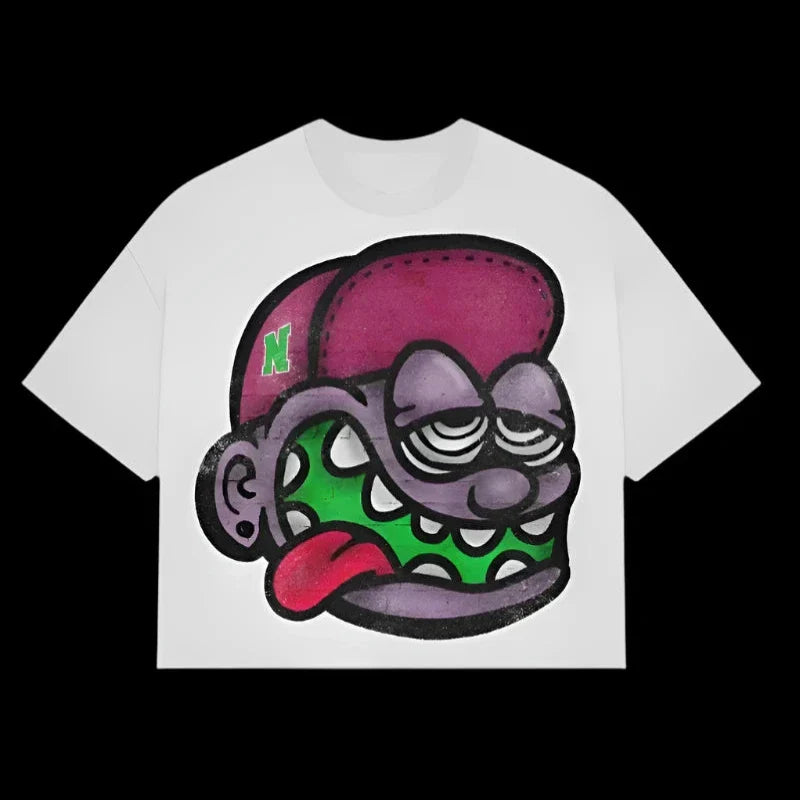 Cartoon Print T shirt - Y2K Summer Oversized