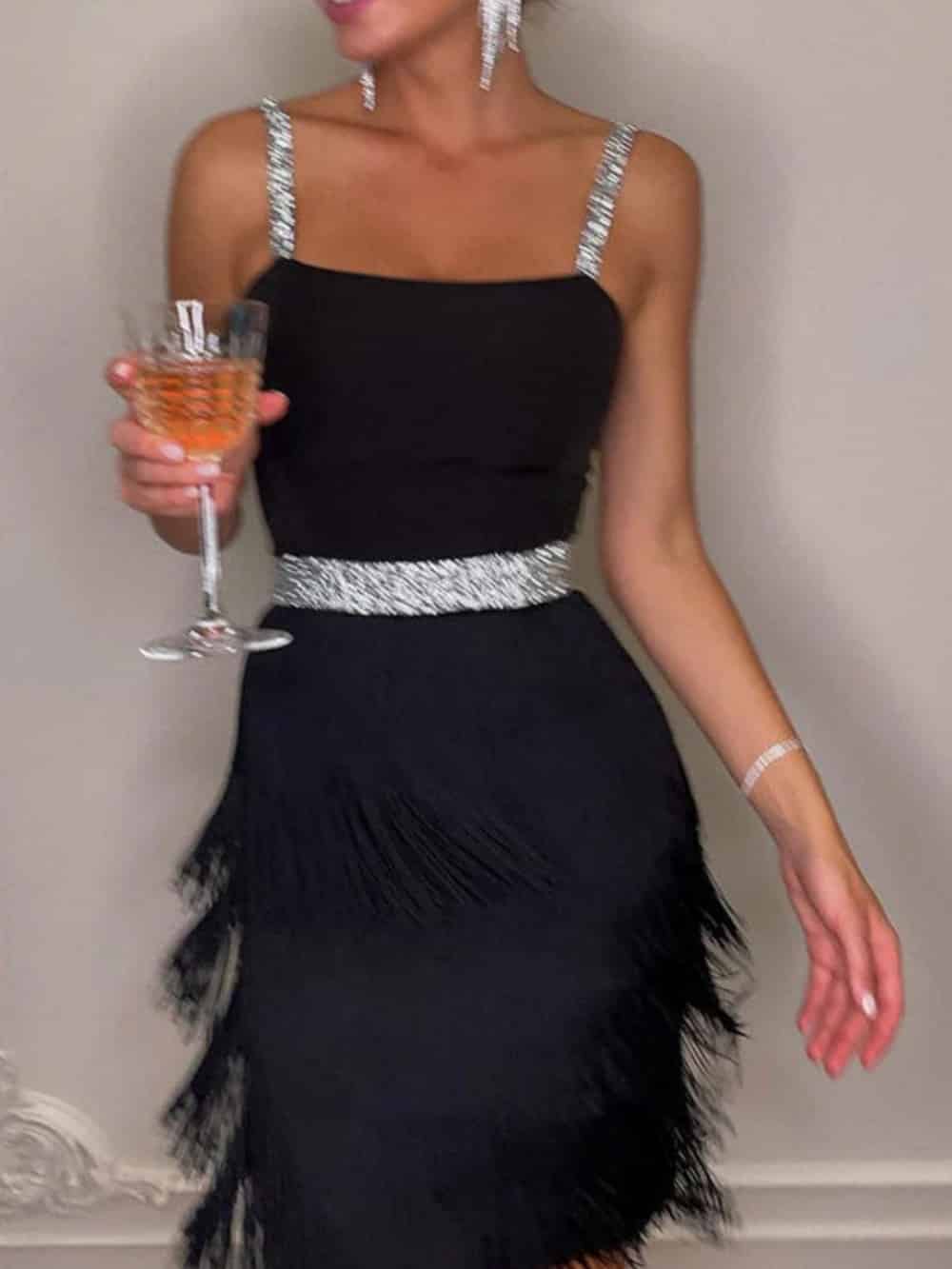 1920's Gatsby Fringe Vintage Party Mini Dress