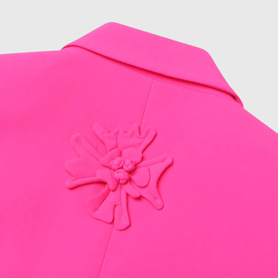 Blazer with Flowers - Fuchsia