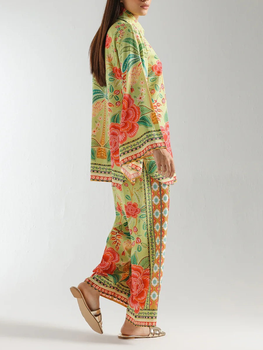 Bohemian Green Floral Ethnic Ensemble