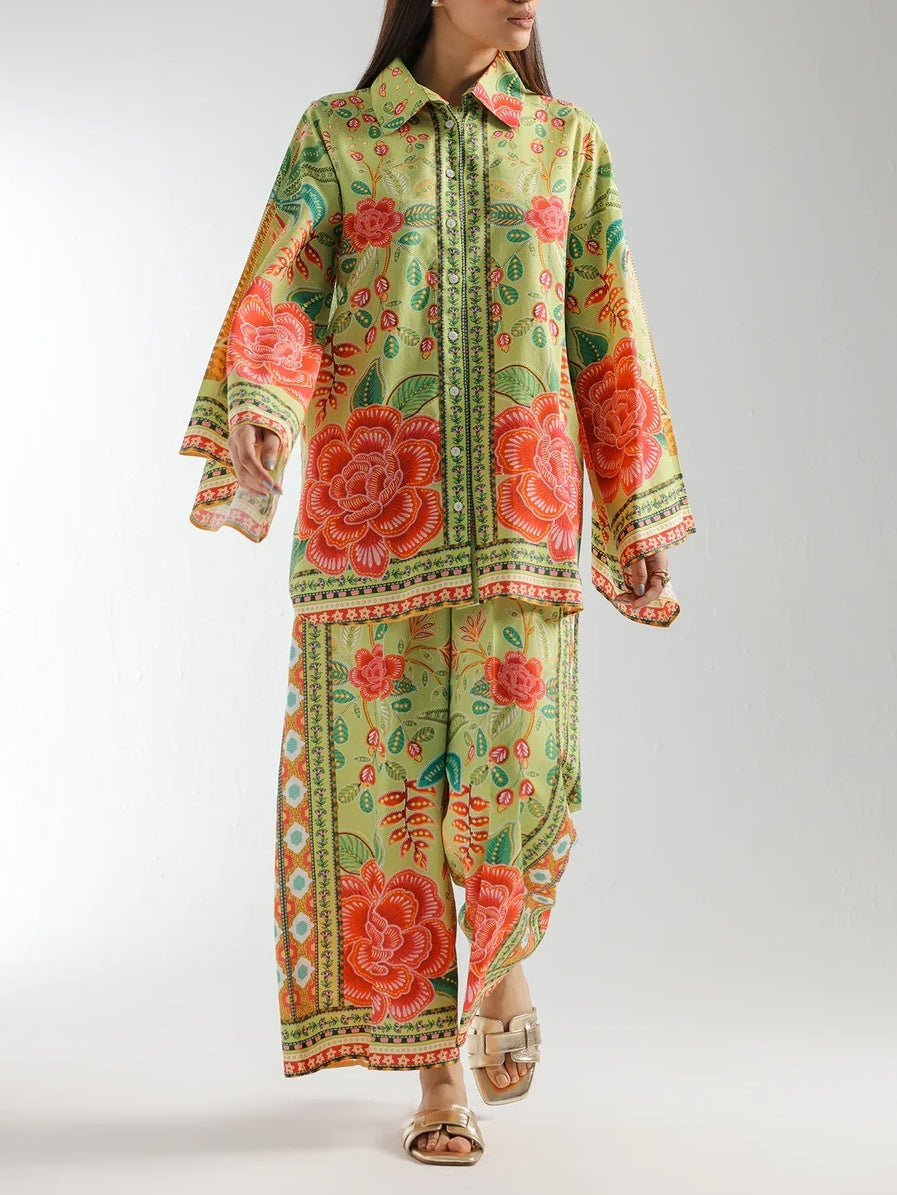 Bohemian Green Floral Ethnic Ensemble