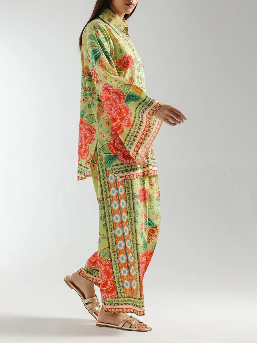 Bohemian Green Floral Ethnic Ensemble