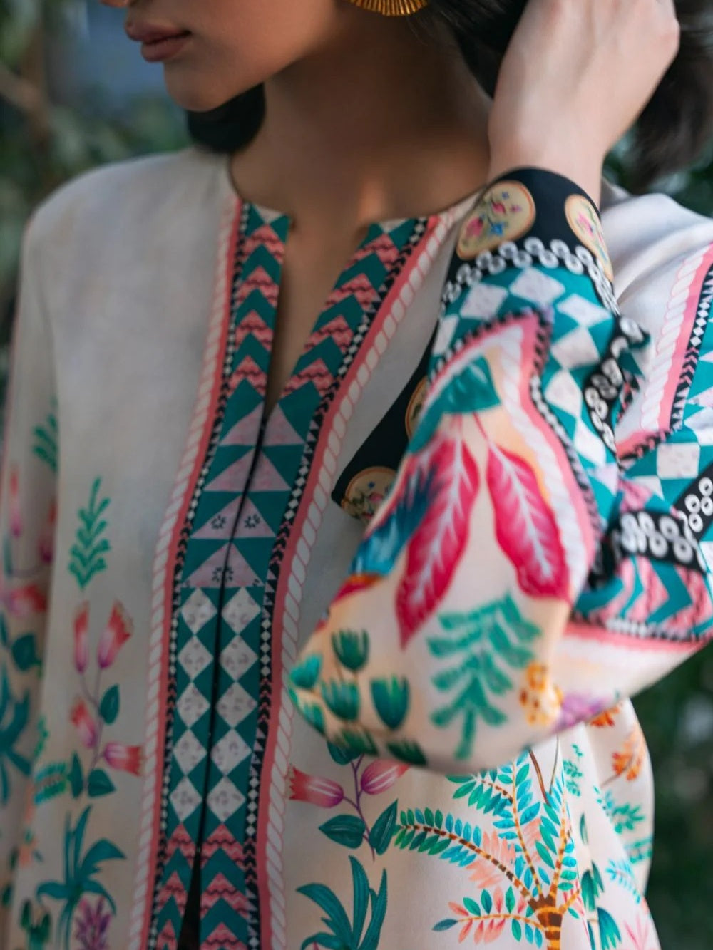 Artistic Borders Tropical-Print Co-ord Set