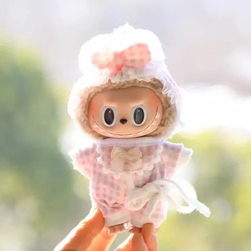 Handmade Labubu Plaid Floral Pajamas Outfit with Accessories