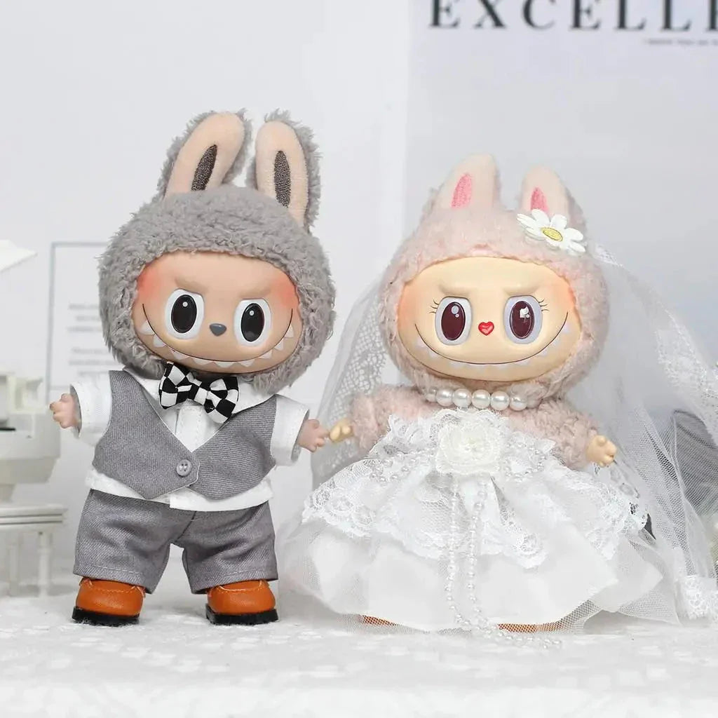 Handmade Wedding Marriage Couple Labubu Outfit