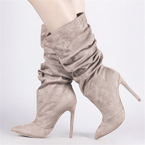 Pleated Mid Boots