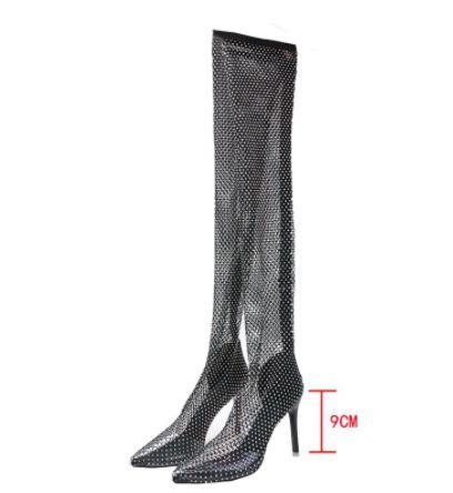 Full Rhinestone Mesh Summer Boots