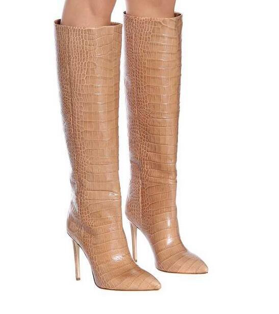 Pattern Knee High Boots