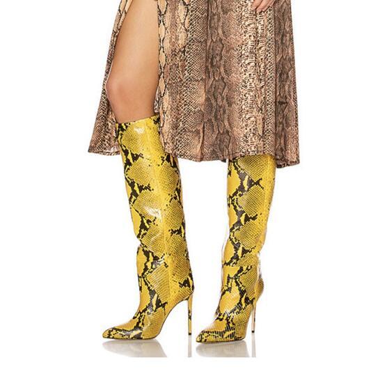 Pattern Knee High Boots