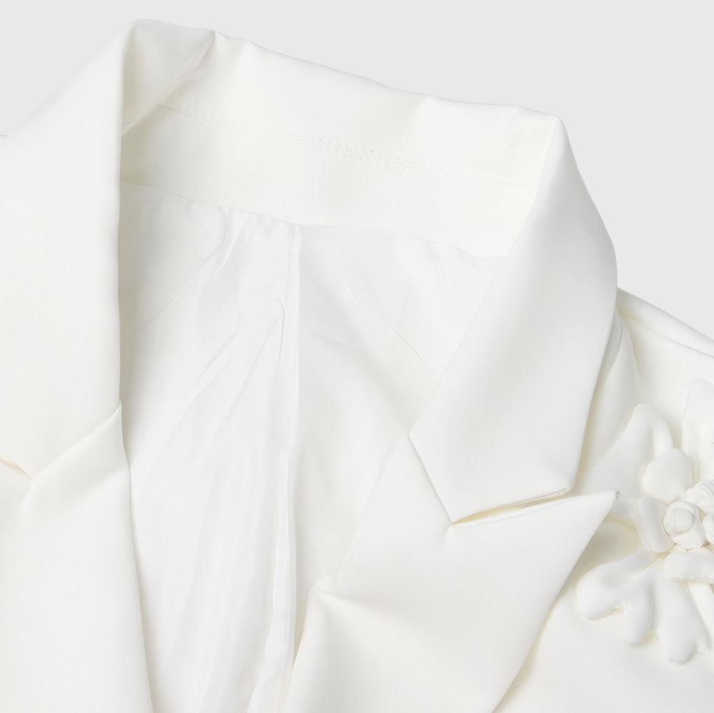 Blazer with Flowers - White