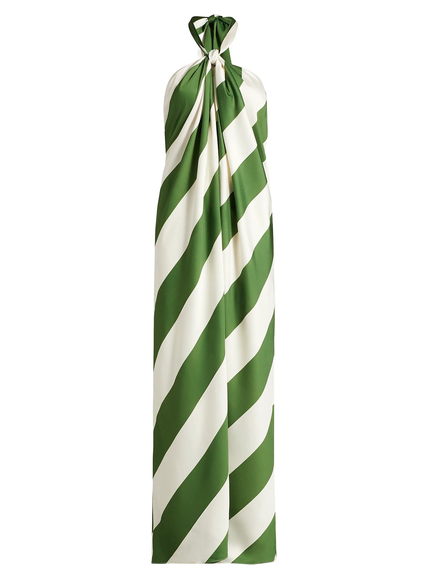 Diagonal Striped Halterneck Maxi Dress