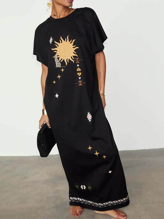 Sunshine Palm T-Shirt Dress