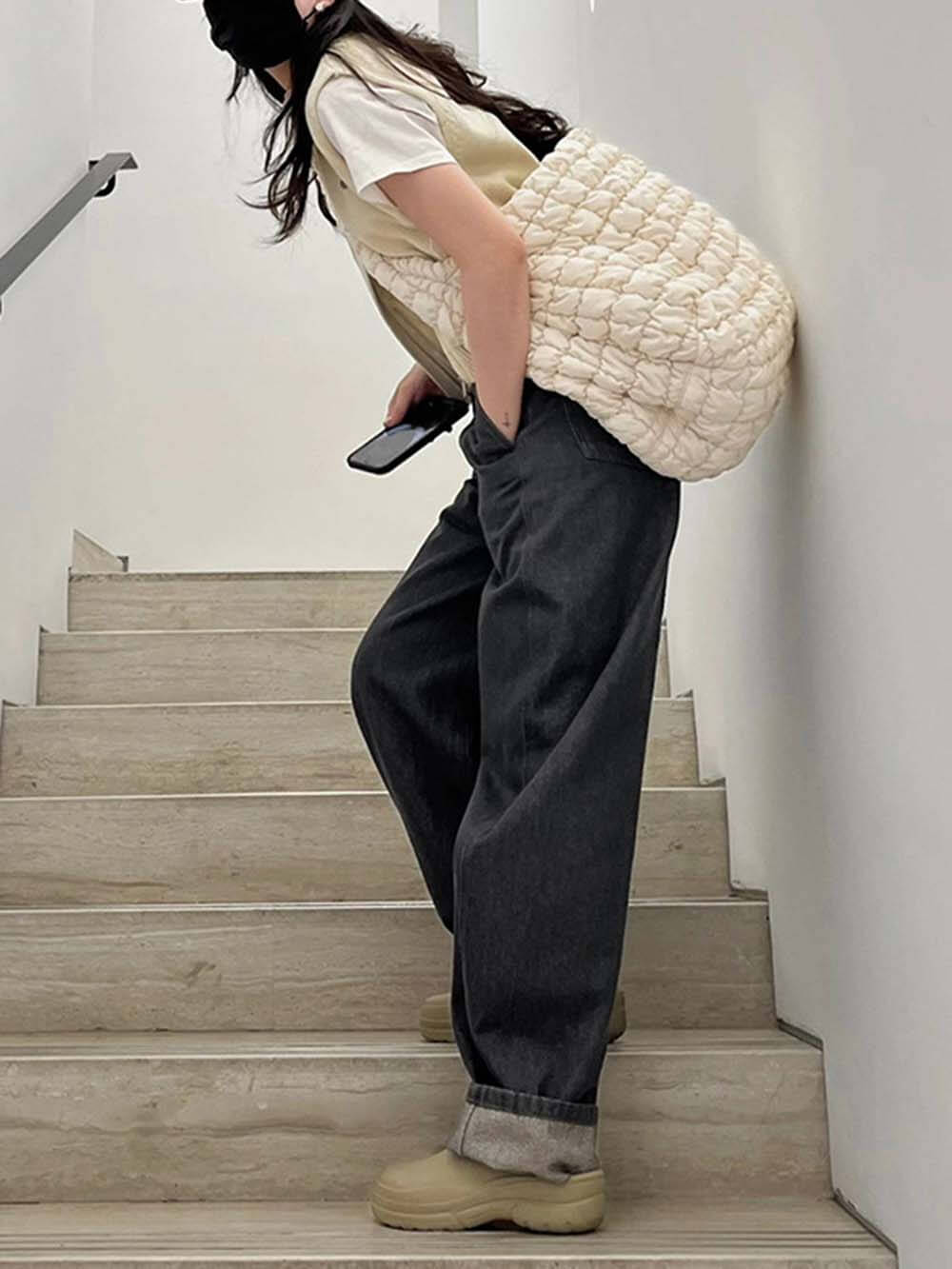 Personalized Cloud Pleated Retro Crossbody Bag
