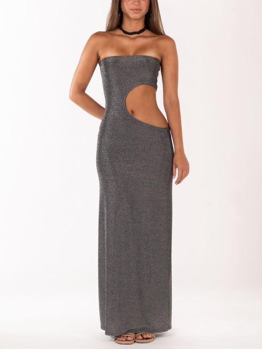 Off-The-Shoulder Sexy Hollow Maxi Dress