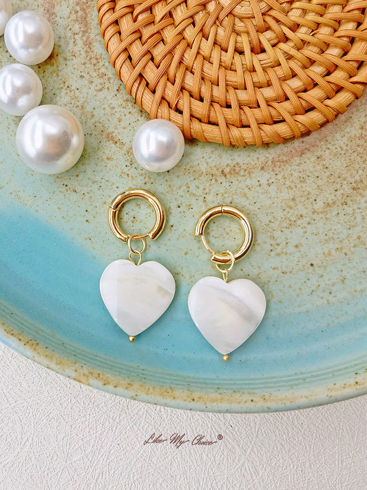 Gemstone Freshwater Pearl Vintage Heart-shaped Earrings: Simple and Chic