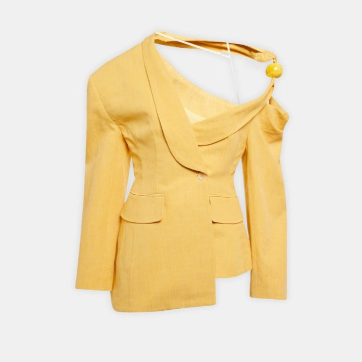 ALYNA ONE SHOULDER BLAZER with BALL
