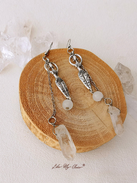 Goddess Reiki Energy Quartz Earrings