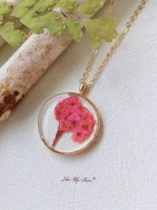 Small Daffodils Pressed Flower Necklace