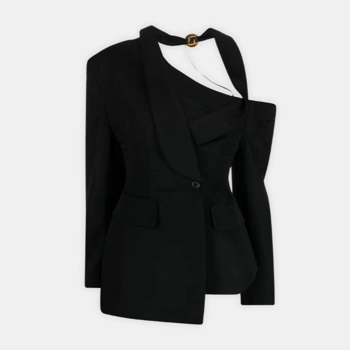ALYNA ONE SHOULDER BLAZER with BALL