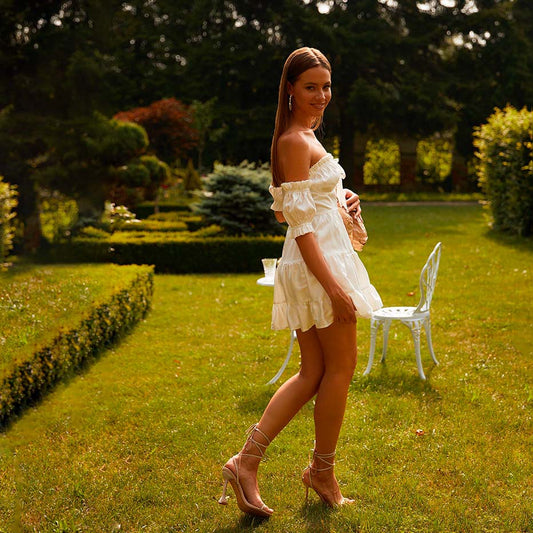 SHINJU WHITE PUFF MINI DRESS