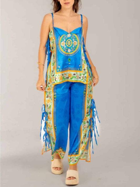 Irregular Ornate Mosaic Tiles Pants