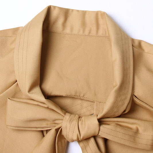 Blazer with Belt and Back Cut - Mustard