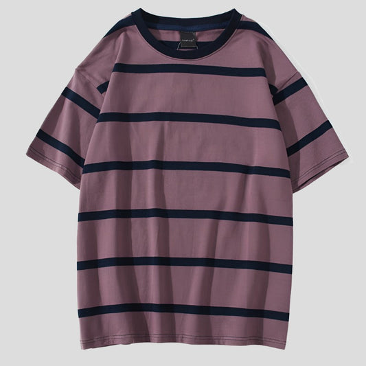 Striped T Shirt - All-Match Streetwear for Men