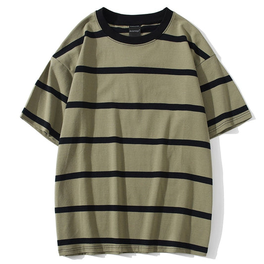 Striped T Shirt - All-Match Streetwear for Men
