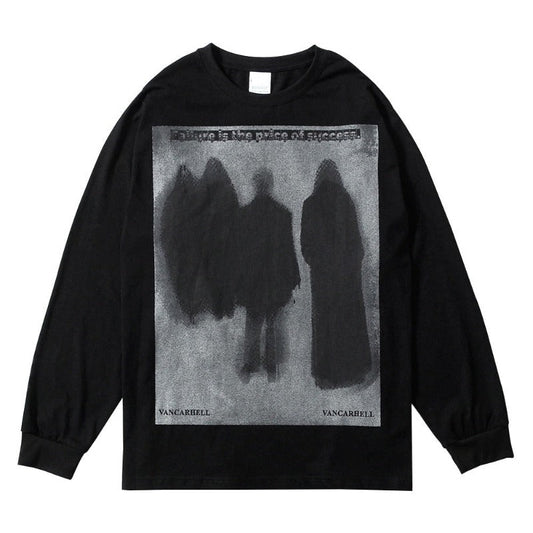 Long Sleeve Graphic T Shirt - Shadow Print