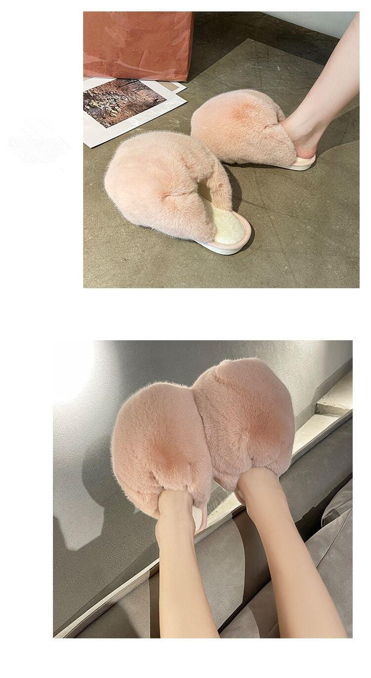 Plush Cotton Slippers for Women