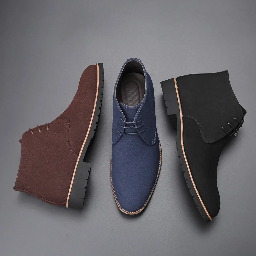 Ankle Chelsea Boots - Cow Suede Leather for Men