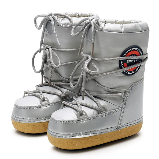 Winter Non-Slip Mid-Calf Slip-on Snow Boots for Women