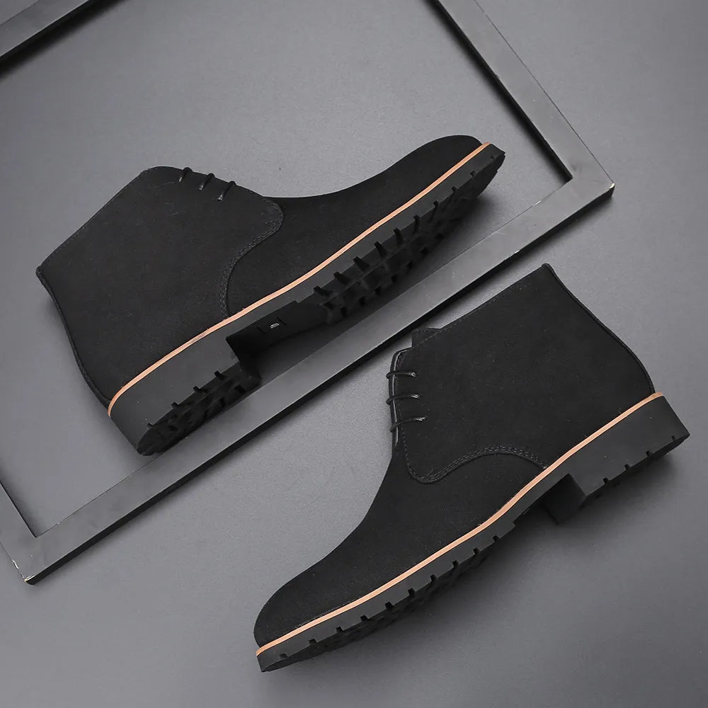 Ankle Chelsea Boots - Cow Suede Leather for Men