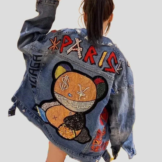 Diamond Sequins Women's Denim Jacket