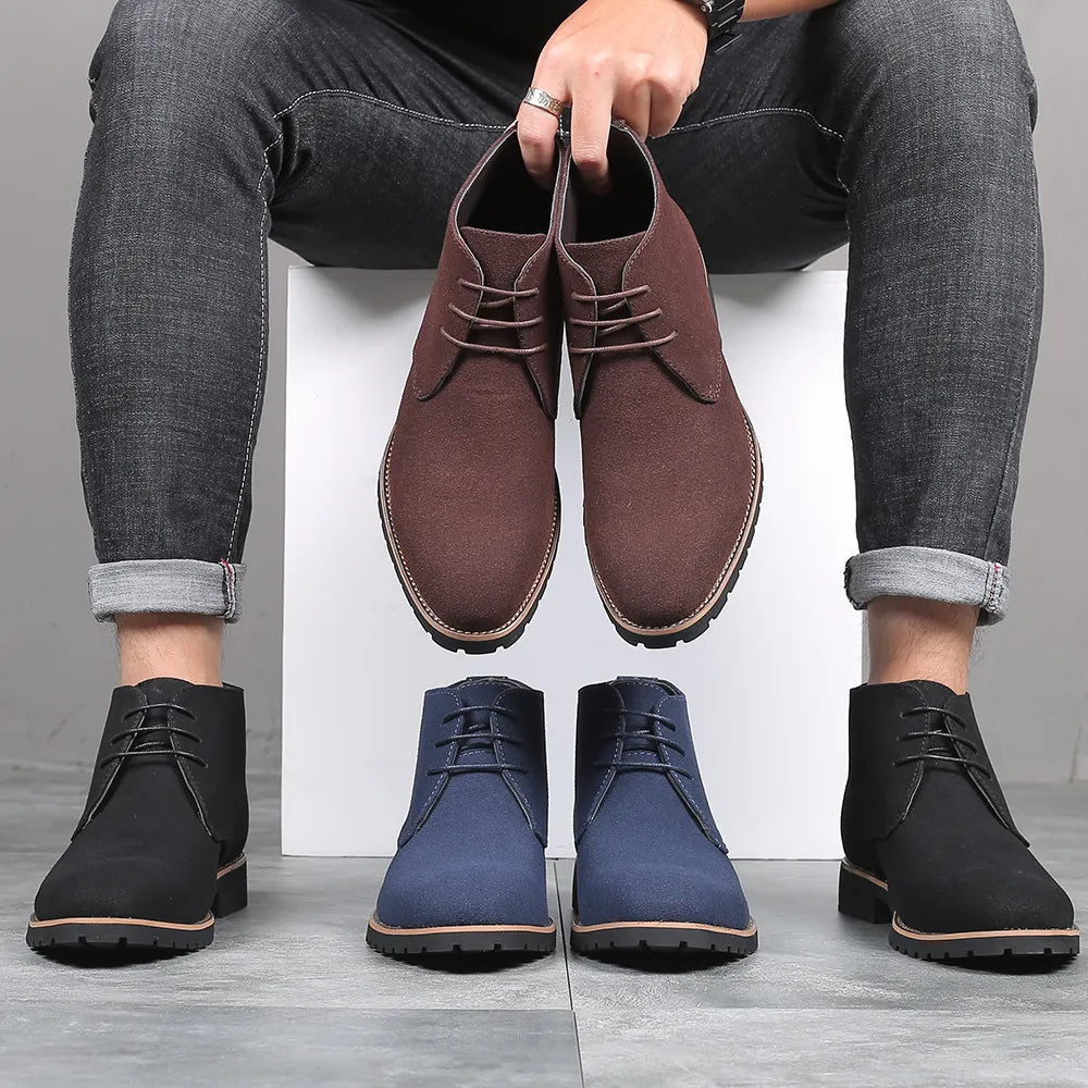 Ankle Chelsea Boots - Cow Suede Leather for Men