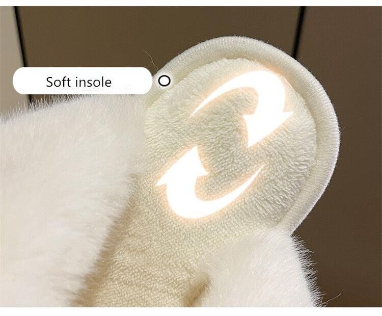 Plush Cotton Slippers for Women