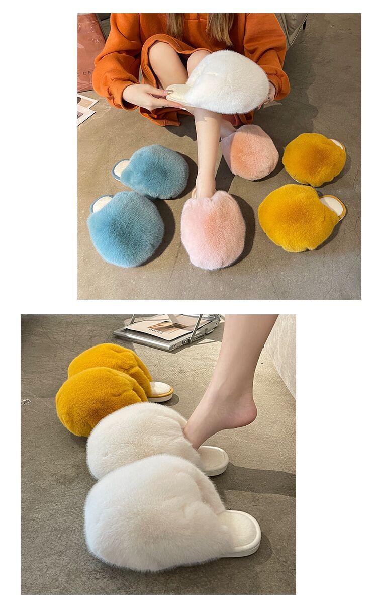 Plush Cotton Slippers for Women