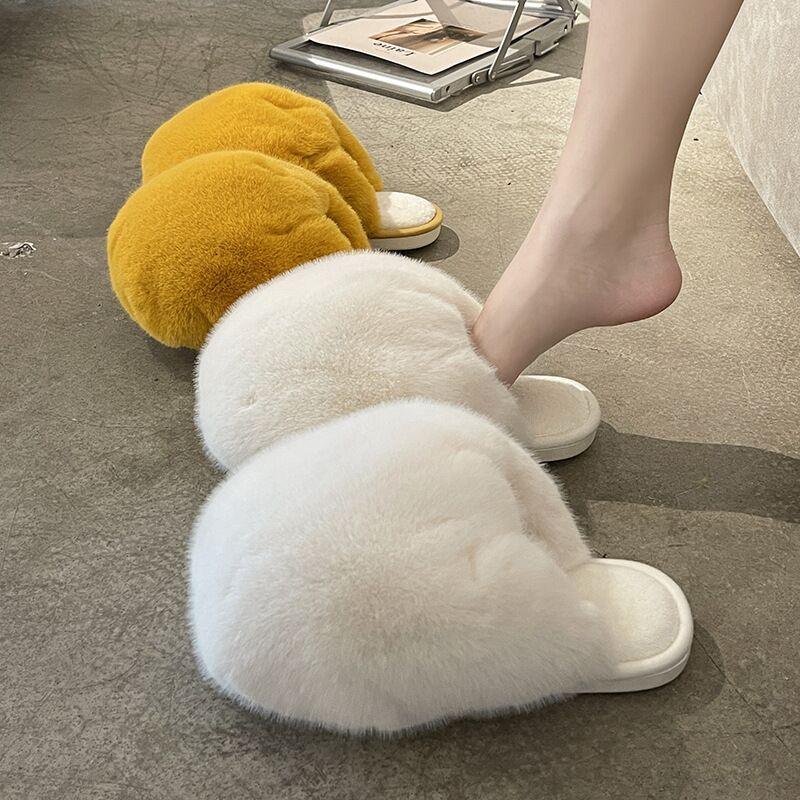 Plush Cotton Slippers for Women