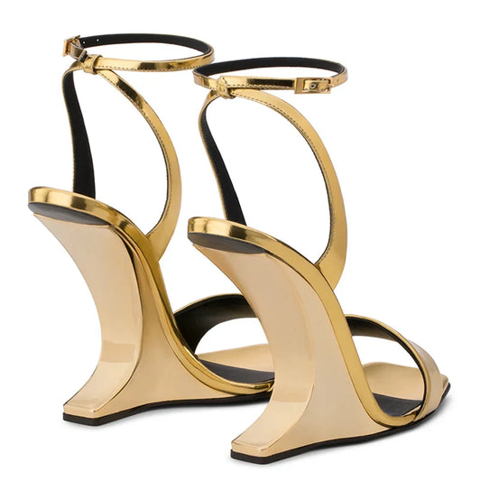 Gold High Heel Sandals Inspired by Giuseppe