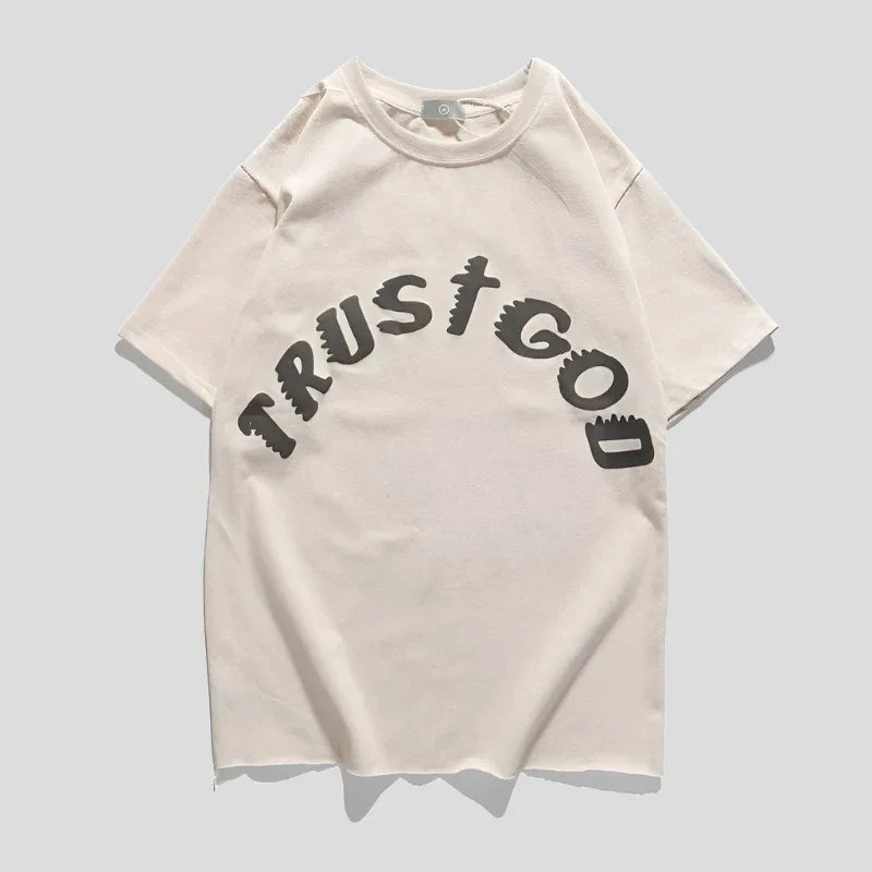 Trust God Printed Men Cotton T-Shirt