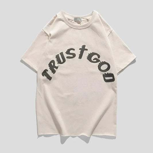 Trust God Printed Men Cotton T-Shirt