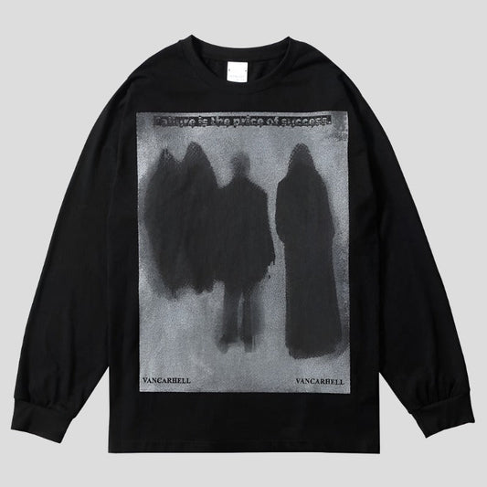 Long Sleeve Graphic T Shirt - Shadow Print
