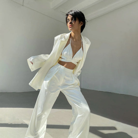HADE LACE UP TOP PANTS and BLAZER SET