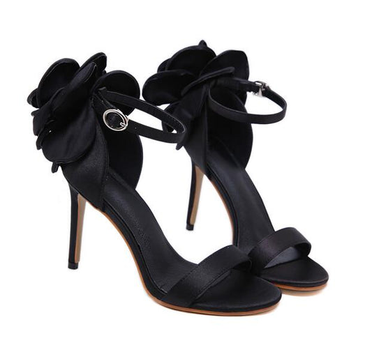 Flower Back Stiletto Sandals
