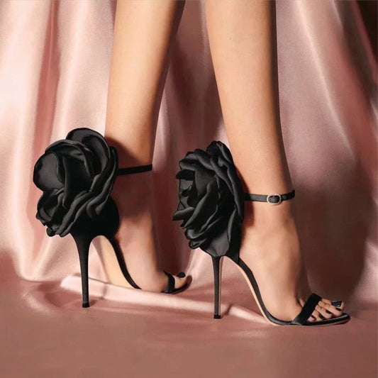 Flower Back Stiletto Sandals