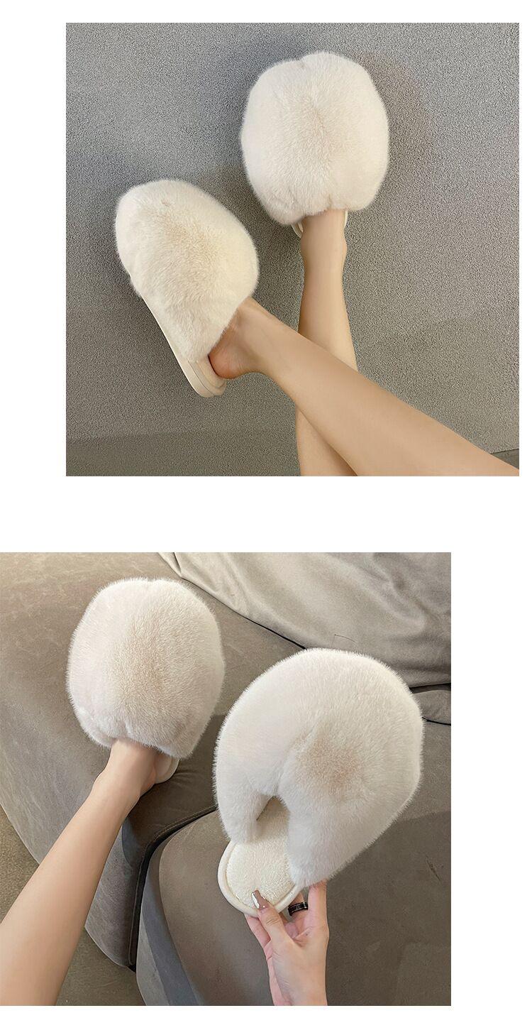 Plush Cotton Slippers for Women