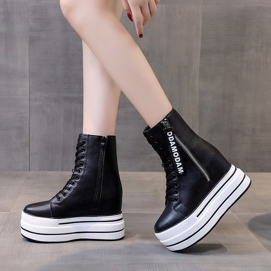 Moda Women's Zip Platform Ankle Boots