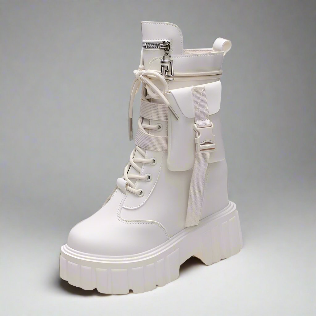 Round Toe Platform Boots for Women